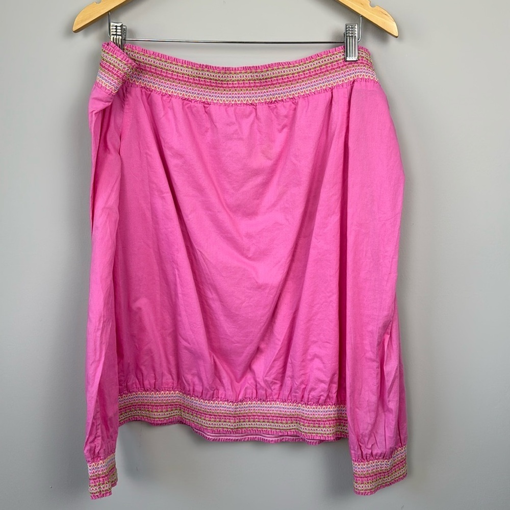 Lilly Pulitzer Vintage Off The Shoulder Long Sleeve Top. Size Small.